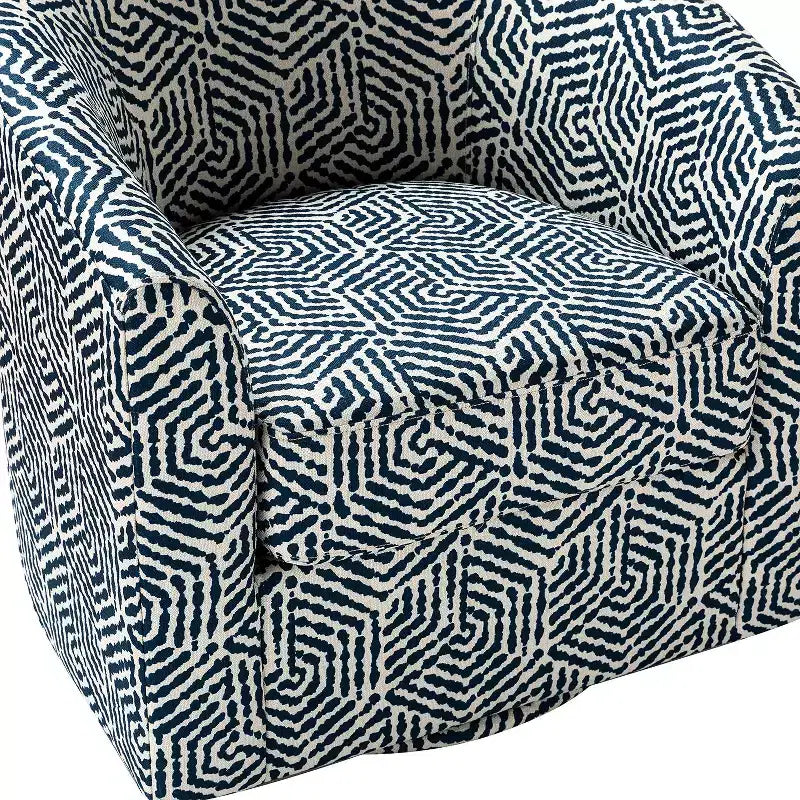 Set of 2 Liria Wooden Upholstered Barrel Chair for Livingroom with Metal Swivel Base| ART OF LIVING DESIGNS