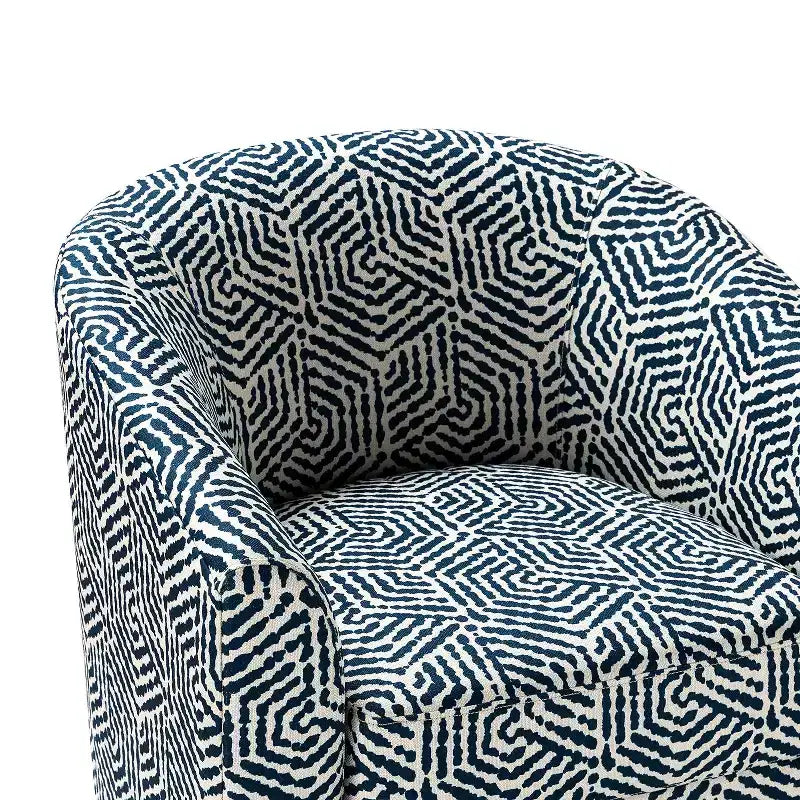Set of 2 Liria Wooden Upholstered Barrel Chair for Livingroom with Metal Swivel Base| ART OF LIVING DESIGNS