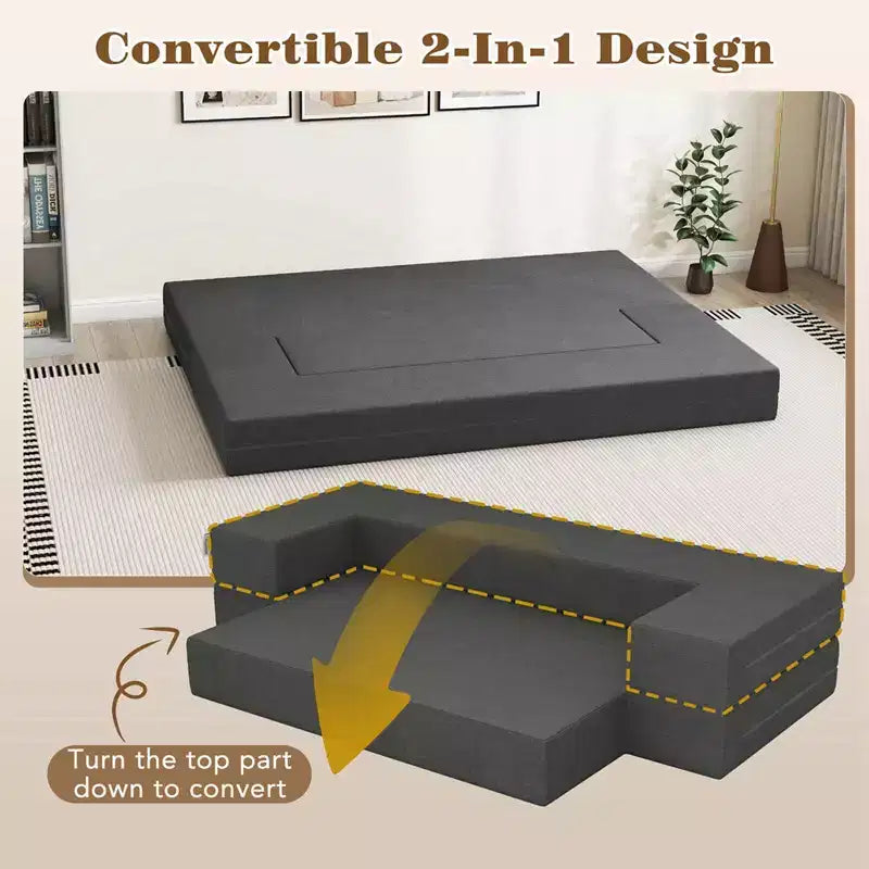 Divano Letto Pieghevole da 20 cm con Schiuma ad Alta Densità e Rivestimento Lavabile Misura Singola/Matrimoniale