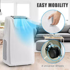 Costway Climatizzatore Portatile a Doppio Tubo 8000 BTU (11.500 BTU ASHRAE) Unità AC 3-in-1 con Telecomando