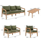 Christopher Knight Home Sunny Modern Set da 5 Pezzi con Sedute in Acacia, Tavolo Rettangolare a Doghe e 7 Posti a Sedere