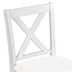 Set da pranzo Homy Casa 5 pezzi, tavolo e sedie altezza bancone con mensole, bianco e noce, stile moderno rustico