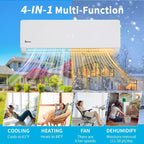 Condizionatore d'aria mini split Karl Home 3 zone 28000 BTU 20 SEER2 con pompa di calore (9K+9K+18K)