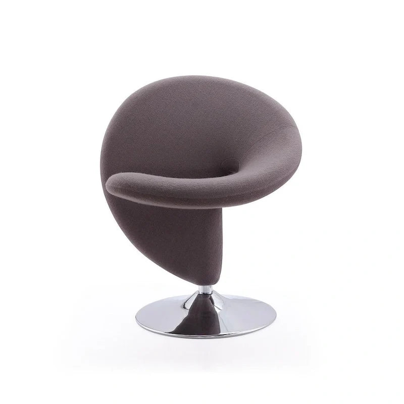 Poltrona girevole accent Curl Chrome di Manhattan Comfort in misto lana (Set di 2)