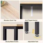 Marrone Ruggine 1pz Tavolo Consolle in Ferro Triamino 100*15*79cm con Prese