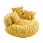 Pouf Divano per Adulti e Bambini, Poltrona Sacco Oversize in Corduroy con 3 Cuscini e Braccioli per Soggiorno e Camera da Letto