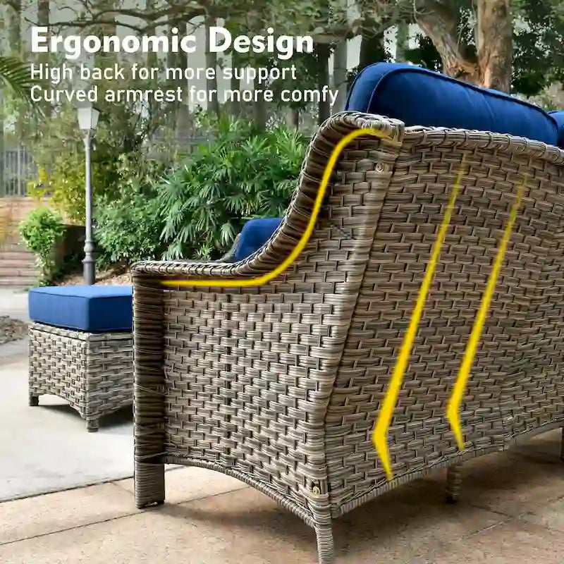 Set di mobili da esterno XIZZI a 9 pezzi per patio con sedie girevoli