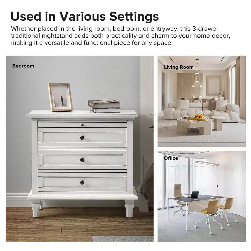Giorgio 3 - Tavolino con cassetti e prese integrate Set di 2|HULALA HOME