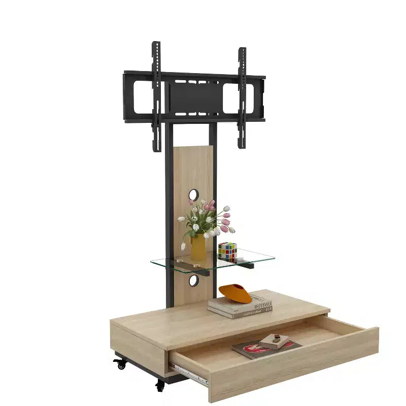 Mobile TV con carrello per TV da 32 a 75 pollici, regolabile in altezza con cassetto e ruote per soggiorno, camera da letto, uffici -ModernLuxe