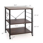 Scaffale da Cucina a 3 Livelli Costway, Carrello per Forno a Microonde con Gancio