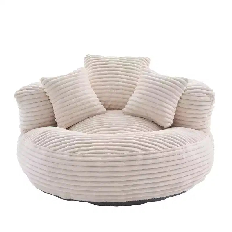 Pouf Divano per Adulti e Bambini, Poltrona Sacco Oversize in Corduroy con 3 Cuscini e Braccioli per Soggiorno e Camera da Letto