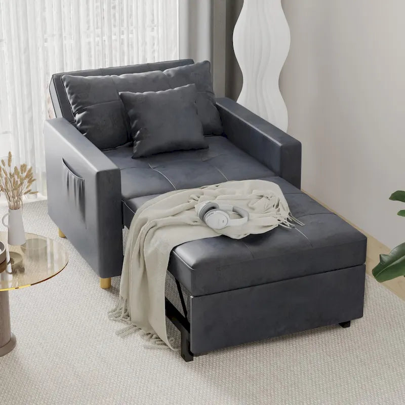 Poltrona Letto Trasformabile Regolabile, 3-in-1, Diversi Colori, Adatta a 1 Persona