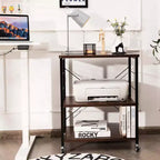 Scaffale da Cucina a 3 Livelli Costway, Carrello per Forno a Microonde con Gancio