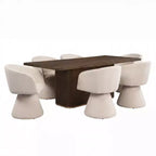 Christopher Knight Home Yodsak Set da pranzo moderno in 7 pezzi in legno e metallo con sedie girevoli a 180°