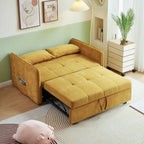 Divano letto estraibile in ciniglia gialla - 39,00 x 53,50 x 31,50