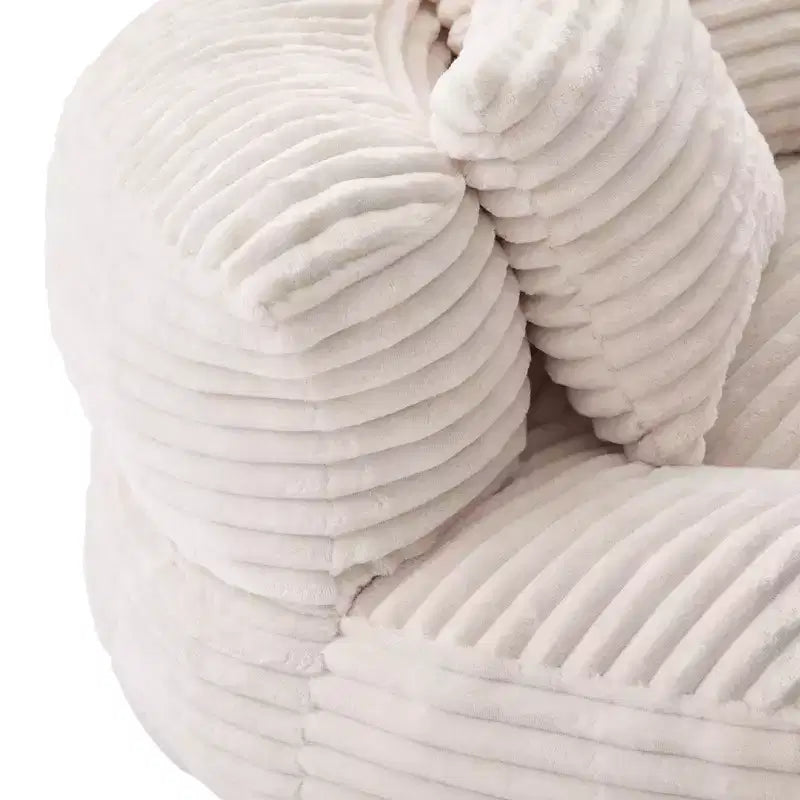 Pouf Divano per Adulti e Bambini, Poltrona Sacco Oversize in Corduroy con 3 Cuscini e Braccioli per Soggiorno e Camera da Letto