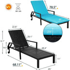 AECOJOY Sedia a Sdraio da Giardino, Lettino Reclinabile per Piscina
