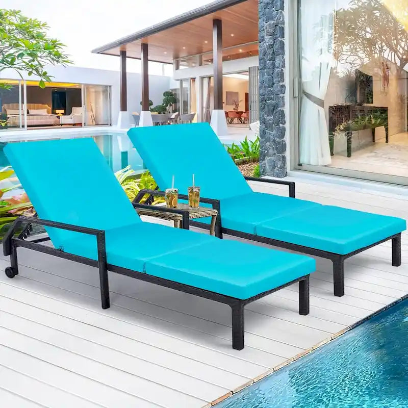 AECOJOY Sedia a Sdraio da Giardino, Lettino Reclinabile per Piscina