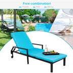 AECOJOY Sedia a Sdraio da Giardino, Lettino Reclinabile per Piscina