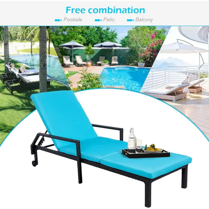 AECOJOY Sedia a Sdraio da Giardino, Lettino Reclinabile per Piscina