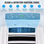 Costway Climatizzatore Portatile a Doppio Tubo 8000 BTU (11.500 BTU ASHRAE) Unità AC 3-in-1 con Telecomando