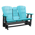 American Furniture Classics Dondolo a Due Posti con Schienale a Ventaglio e Tavolino/Portabicchieri a Scomparsa - N/A