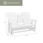 American Furniture Classics Dondolo a Due Posti con Schienale a Ventaglio e Tavolino/Portabicchieri a Scomparsa - N/A