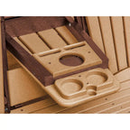 American Furniture Classics Dondolo a Due Posti con Schienale a Ventaglio e Tavolino/Portabicchieri a Scomparsa - N/A