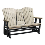 American Furniture Classics Dondolo a Due Posti con Schienale a Ventaglio e Tavolino/Portabicchieri a Scomparsa - N/A