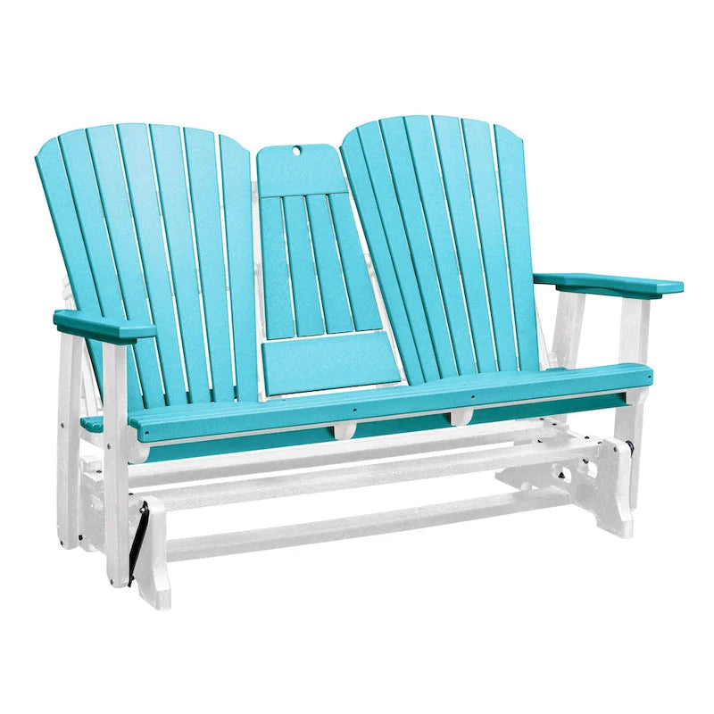American Furniture Classics Dondolo a Due Posti con Schienale a Ventaglio e Tavolino/Portabicchieri a Scomparsa - N/A