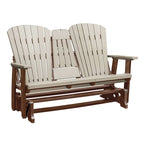 American Furniture Classics Dondolo a Due Posti con Schienale a Ventaglio e Tavolino/Portabicchieri a Scomparsa - N/A