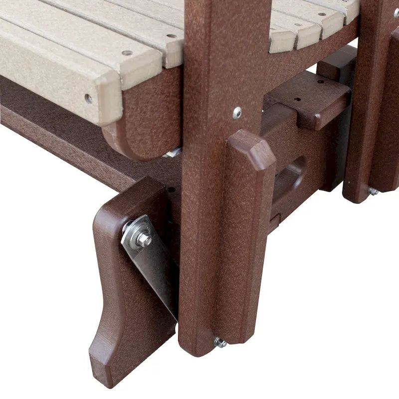 American Furniture Classics Dondolo a Due Posti con Schienale a Ventaglio e Tavolino/Portabicchieri a Scomparsa - N/A