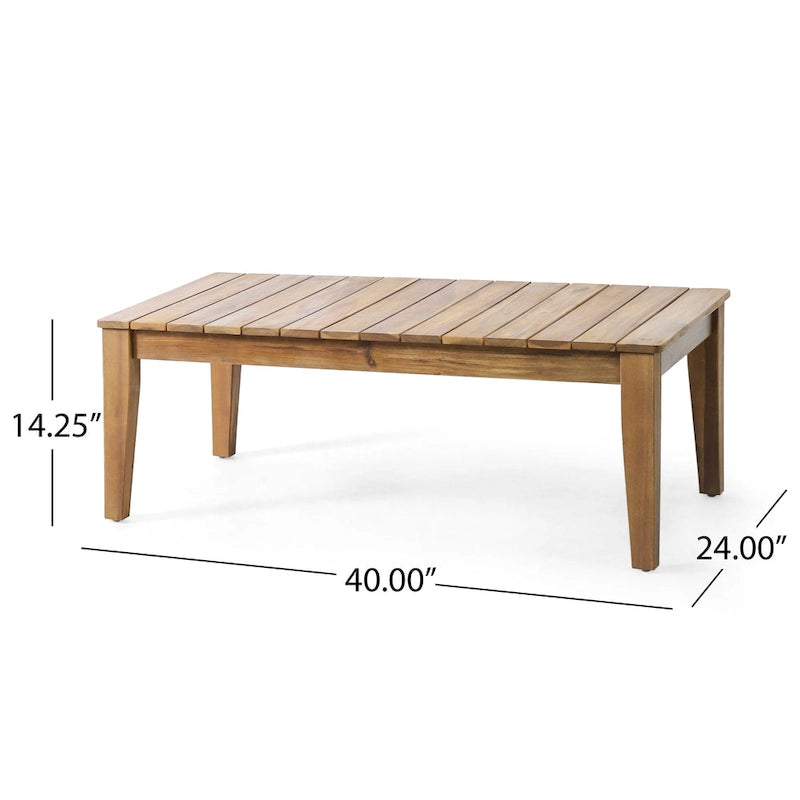 Set Divanetto e Tavolino da Caffè in Legno d'Acacia per Esterni Rossville di Christopher Knight Home