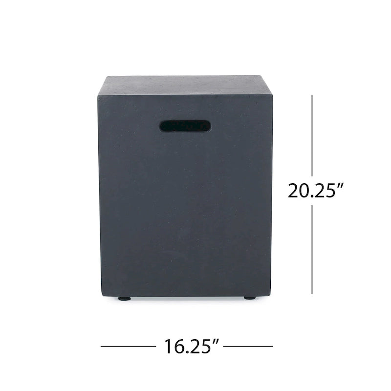 Set Salotto da Esterno a 4 Posti Navan in Alluminio con Focolare e Porta Bombola di Christopher Knight Home