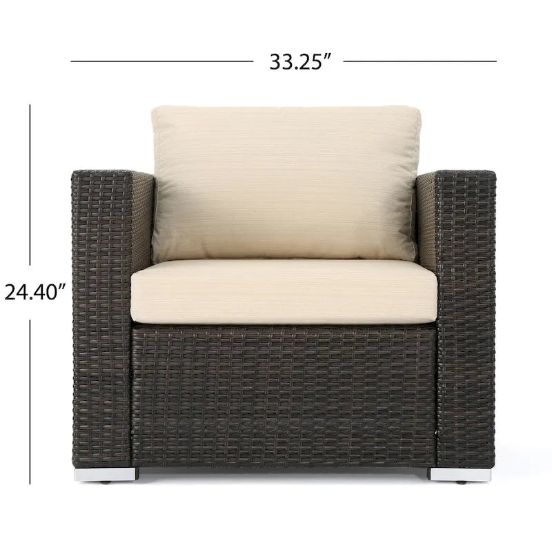 Set divano componibile da esterni a 8 pezzi in vimini Santa Rosa con cuscini di Christopher Knight Home