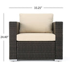 Set divano componibile da esterni a 8 pezzi in vimini Santa Rosa con cuscini di Christopher Knight Home