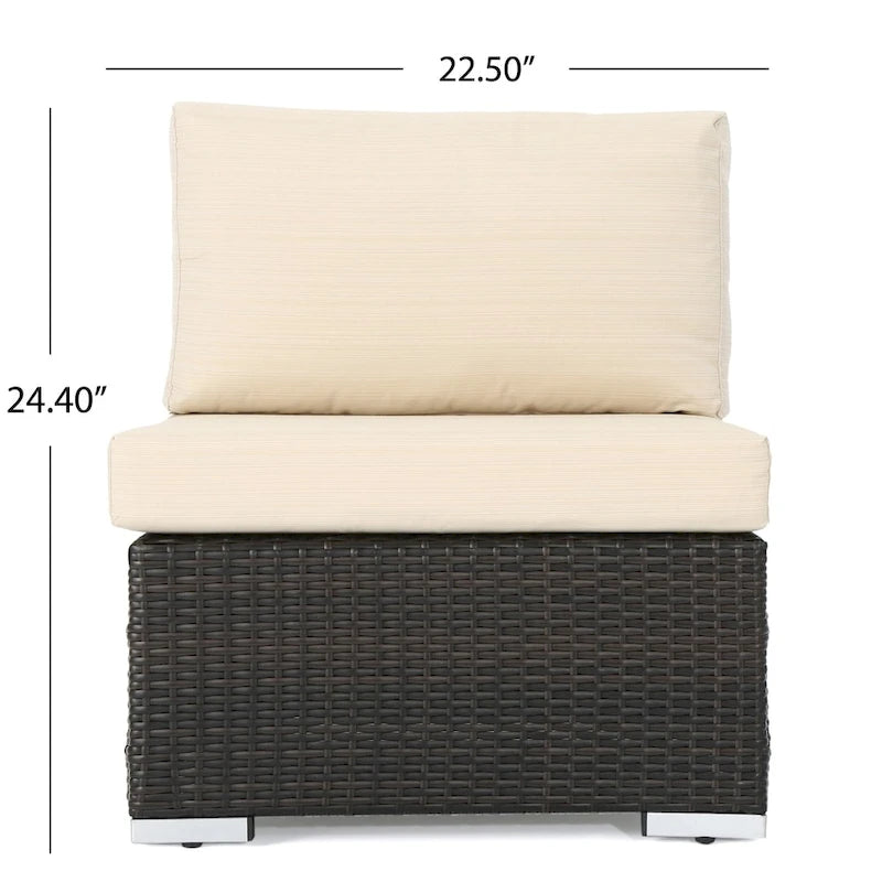 Set divano componibile da esterni a 8 pezzi in vimini Santa Rosa con cuscini di Christopher Knight Home