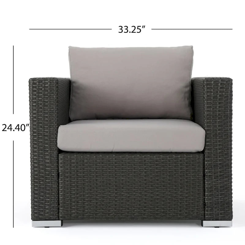 Set divano componibile da esterni a 8 pezzi in vimini Santa Rosa con cuscini di Christopher Knight Home