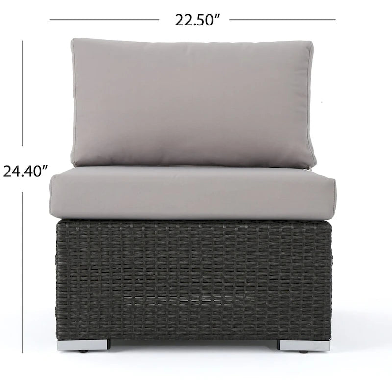 Set divano componibile da esterni a 8 pezzi in vimini Santa Rosa con cuscini di Christopher Knight Home