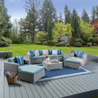 Set divano componibile da esterni a 8 pezzi in vimini Santa Rosa con cuscini di Christopher Knight Home
