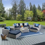 Set divano componibile da esterni a 8 pezzi in vimini Santa Rosa con cuscini di Christopher Knight Home