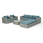 Set divano componibile da esterni a 8 pezzi in vimini Santa Rosa con cuscini di Christopher Knight Home