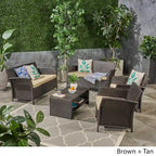 Set conversazione da esterno a 6 posti in vimini St. Lucia di Christopher Knight Home