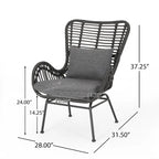 Set conversazione Montana Outdoor in 5 pezzi in vimini di Christopher Knight Home
