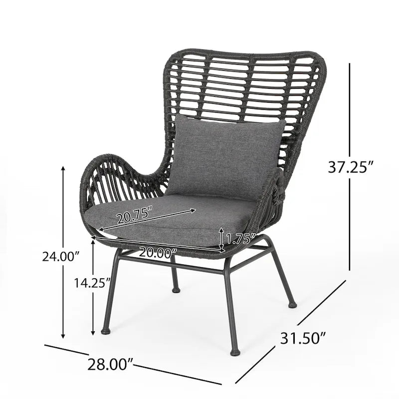 Set conversazione Montana Outdoor in 5 pezzi in vimini di Christopher Knight Home