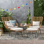 Set conversazione Montana Outdoor in 5 pezzi in vimini di Christopher Knight Home