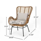 Set conversazione Montana Outdoor in 5 pezzi in vimini di Christopher Knight Home