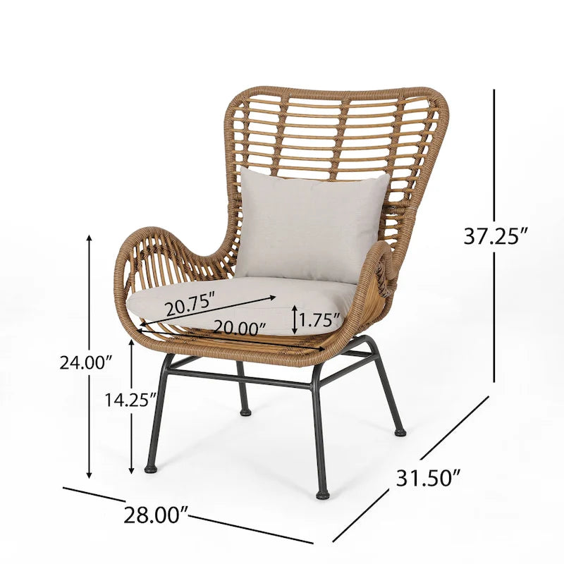 Set conversazione Montana Outdoor in 5 pezzi in vimini di Christopher Knight Home