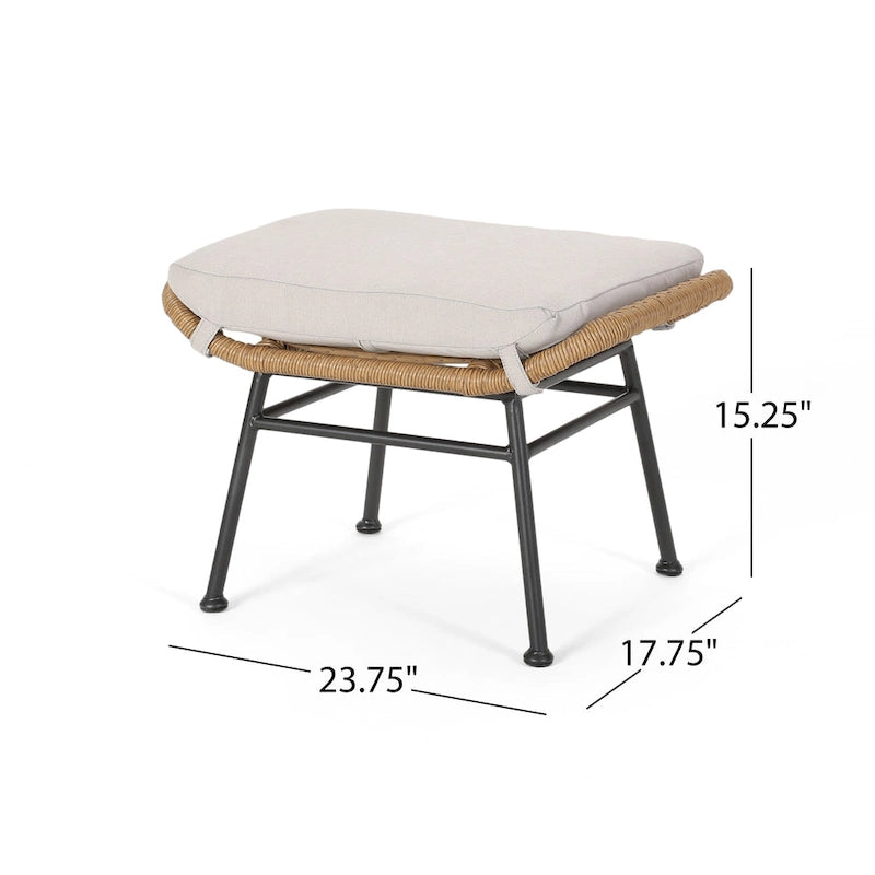 Set conversazione Montana Outdoor in 5 pezzi in vimini di Christopher Knight Home