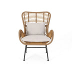 Set conversazione Montana Outdoor in 5 pezzi in vimini di Christopher Knight Home